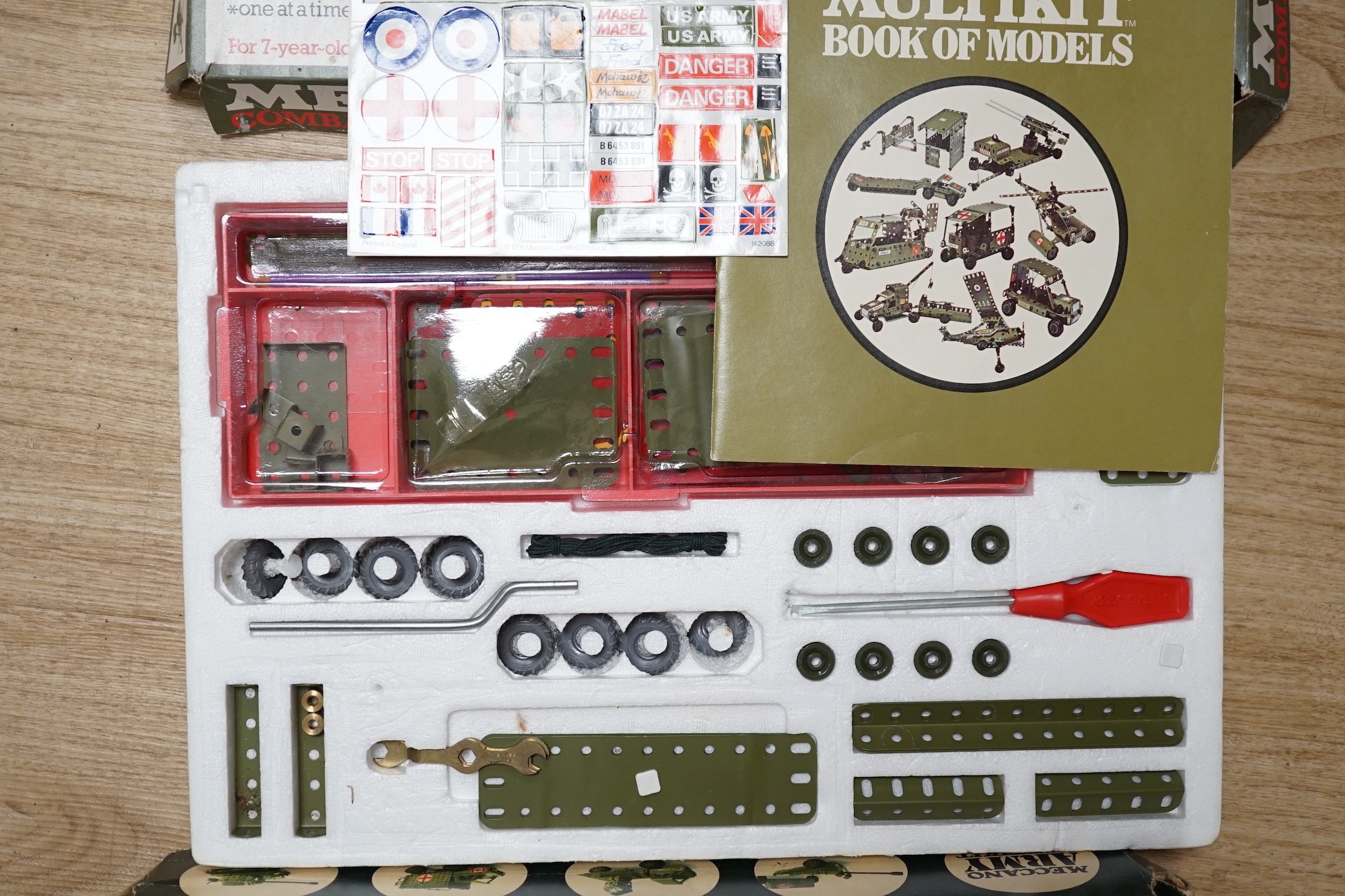 Two boxed Meccano sets - Combat and Army Multikit sets